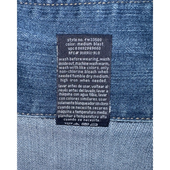 Faded Glory Women’s Button Front Medium/Dark Wash Blue Denim Jean Jacket Size 1X - Picture 10 of 10
